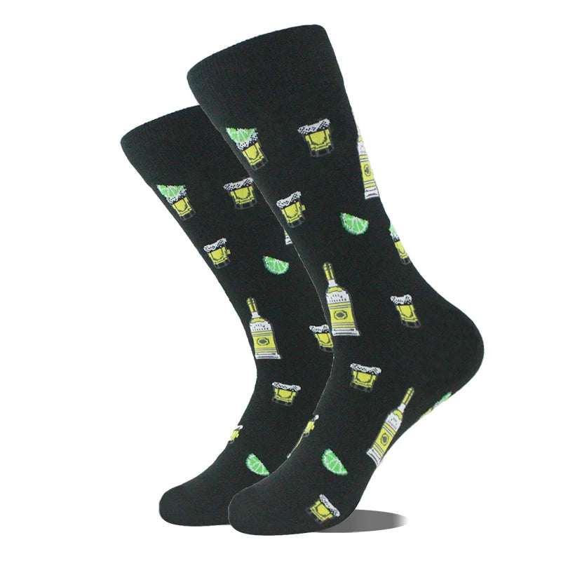 Chaussettes pour hommes Dinosaure Astronaute Planète Crew Harajuku
