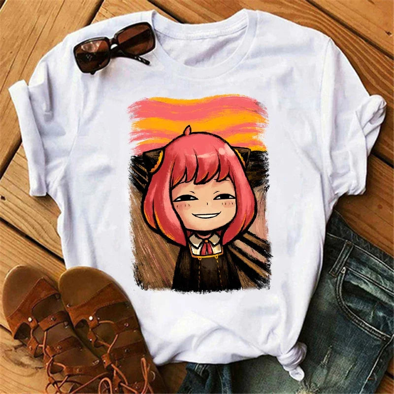 Anime Spy X Family T-Shirt Harajuku Fashion Women’s Short Sleeve O-Neck
