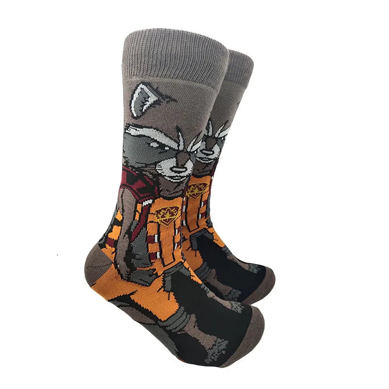 Modische Anime-Socken für Herren – Lustiger Hip-Hop-Stil mit hochwertigen Näh- und Cartoon-Mustern