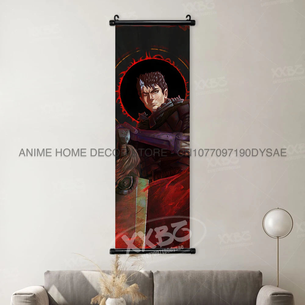 Berserk Poster Black Swordsman Wall Artwork Scrolls Anime Home Decoration