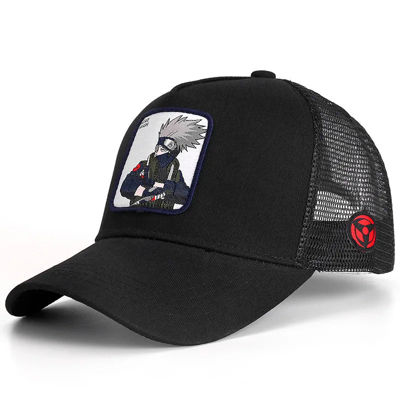 Hochwertige Naruto Uchiha Itachi-Baseballkappe – verstellbare Trucker-Mütze aus Netzstoff für Männer und Frauen | Anime-Hip-Hop-Stil