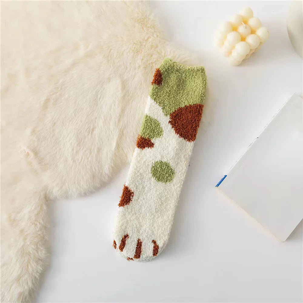 Korallensamt-Katzenkrallensocken – Verdickte Mitte