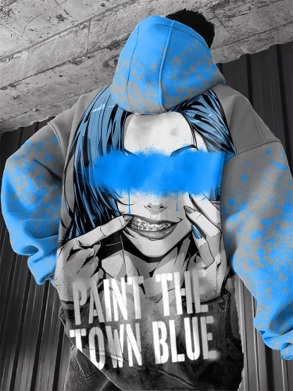 Anime Arcane League Jinx 3D-Druck-Kapuzenpullover – Übergroßes grafisches Sweatshirt für Männer und Frauen
