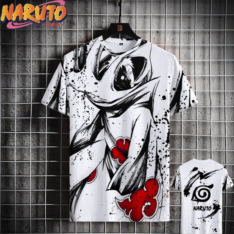 MINISO Men’s T-Shirt – Japanese Anime 3D Print Summer Casual Oversized Streetwear Tee