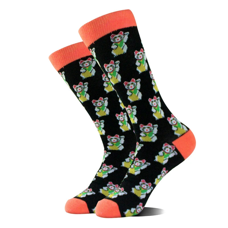 Alien Design Hund Panda Hai Pinguin Frosch Skarpetki Sokken Hip Hop