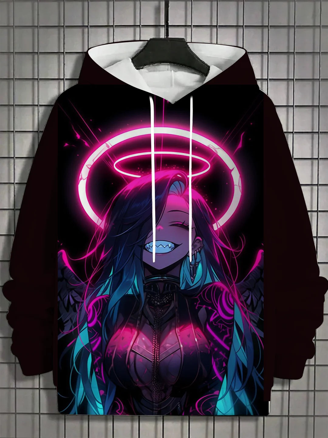 Kapuzenpullover für Herren mit 3D-Druck – Nymphet Cartoon Girl Grafik Übergroßes Streetwear-Sweatshirt