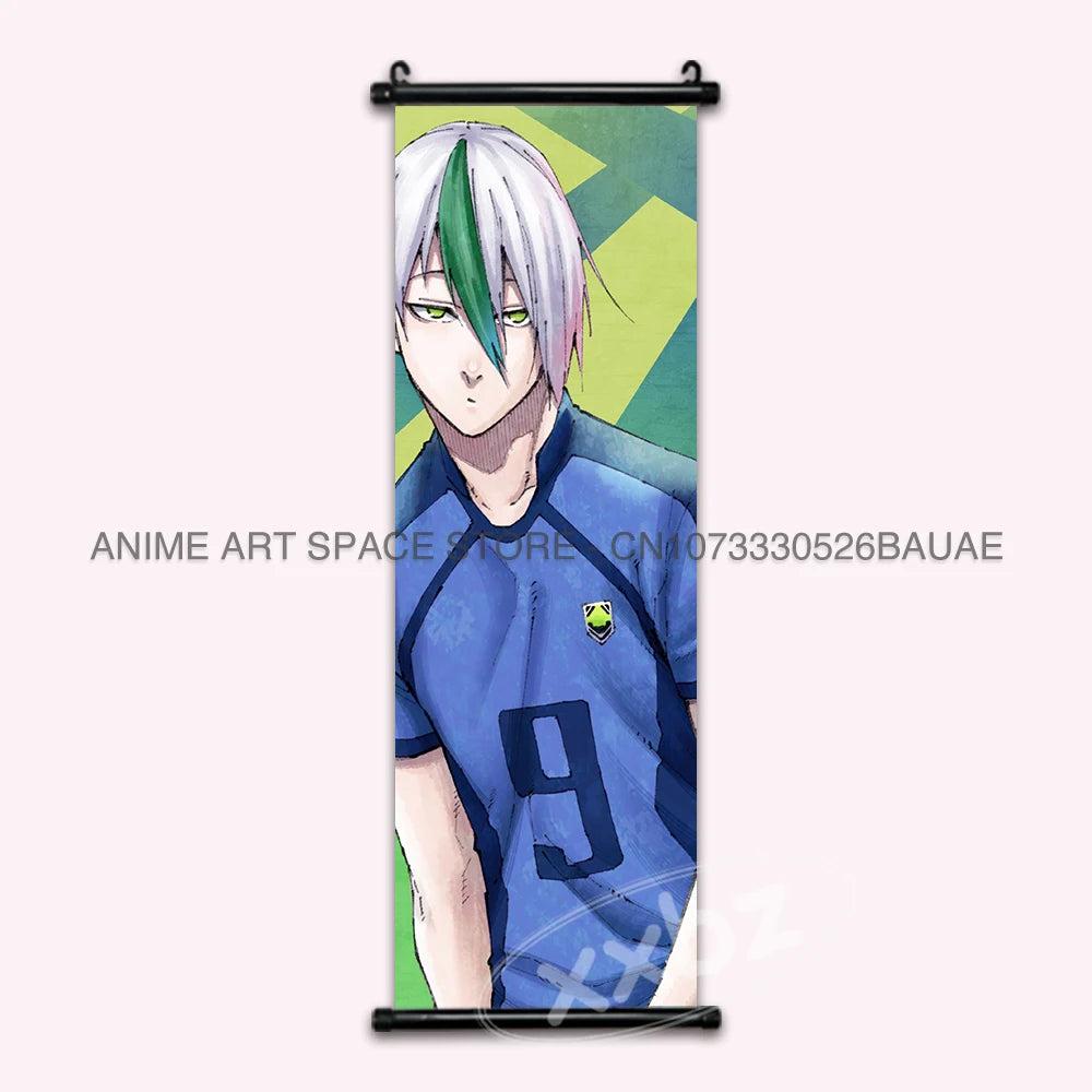 Blue Lock Hanging Painting Anime Poster Wall Art Canvas Scroll Home Decor