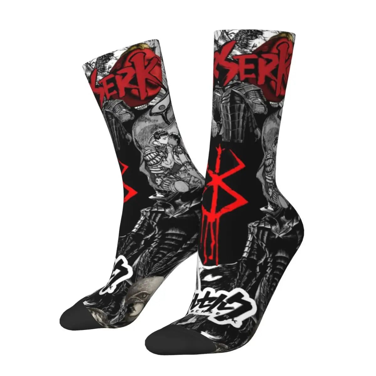 Bunte Berserk Anime-Basketballsocken – Ganzjahres-Baumwoll-Crew, schweißabsorbierendes Design