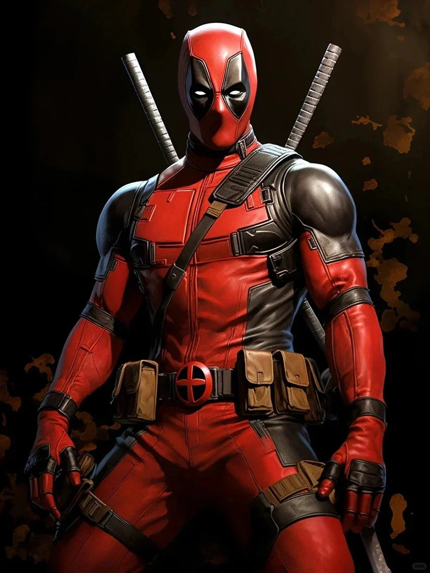 YOUQU Diamantmalerei Kunstfiguren Stickerei Kreuzstich „Deadpool“ Diamantmosaik Heimdekoration