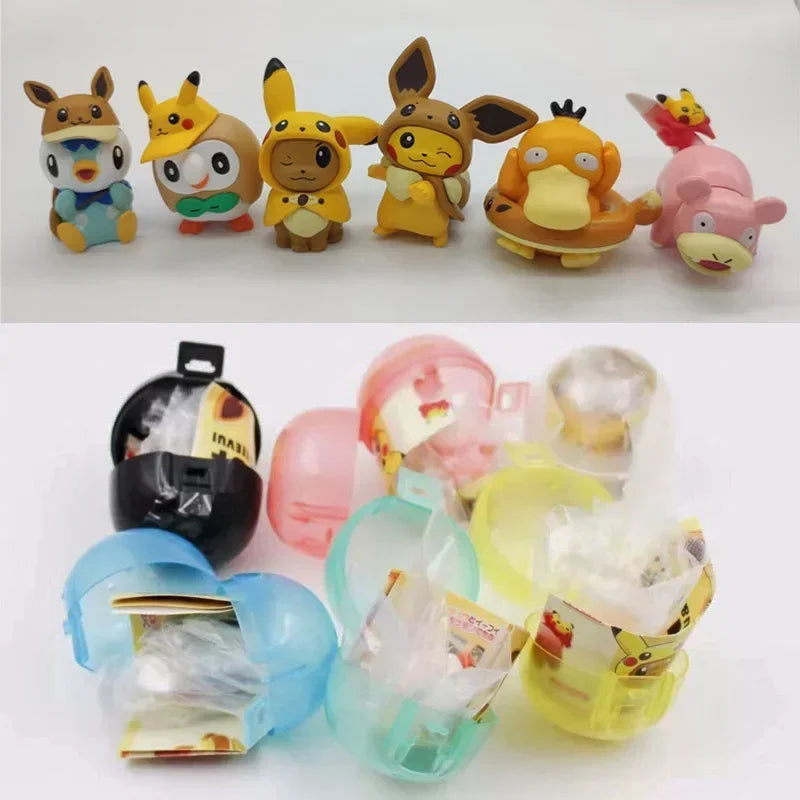 Pokemon Anime Echte Gashapon Kapsel Spielzeug Figur Pikachu Action Figuren Modell Ornamente