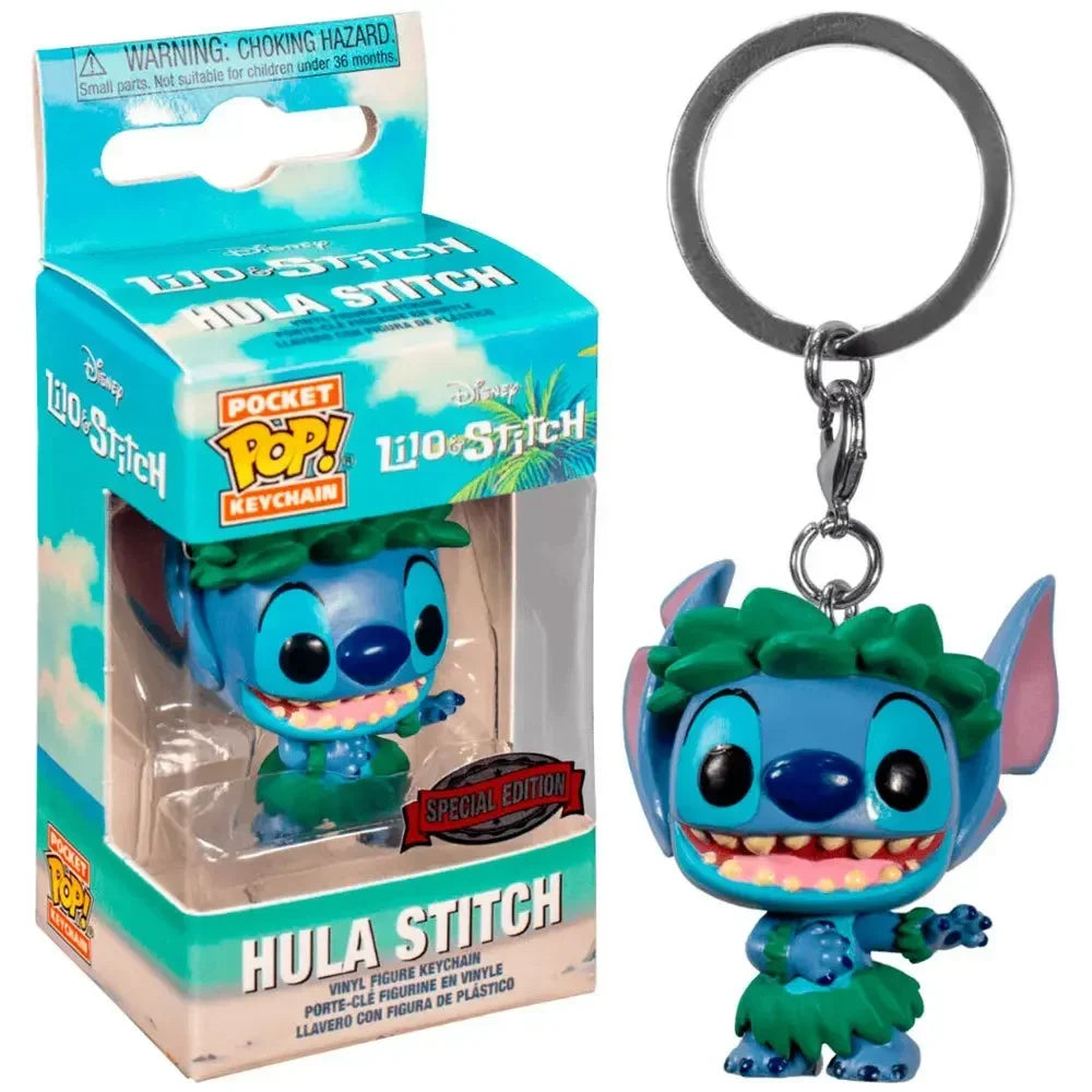 FUNKO POP Disney HULA STITCH Schlüsselanhänger Spielzeug TIKI STITCH LILO SCRUMP Schlüsselanhänger Spielzeug