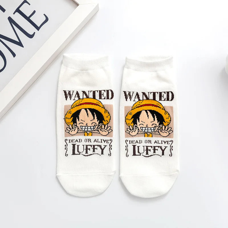 Chaussettes courtes Anime One Luffy Chopper en coton coloré et fin