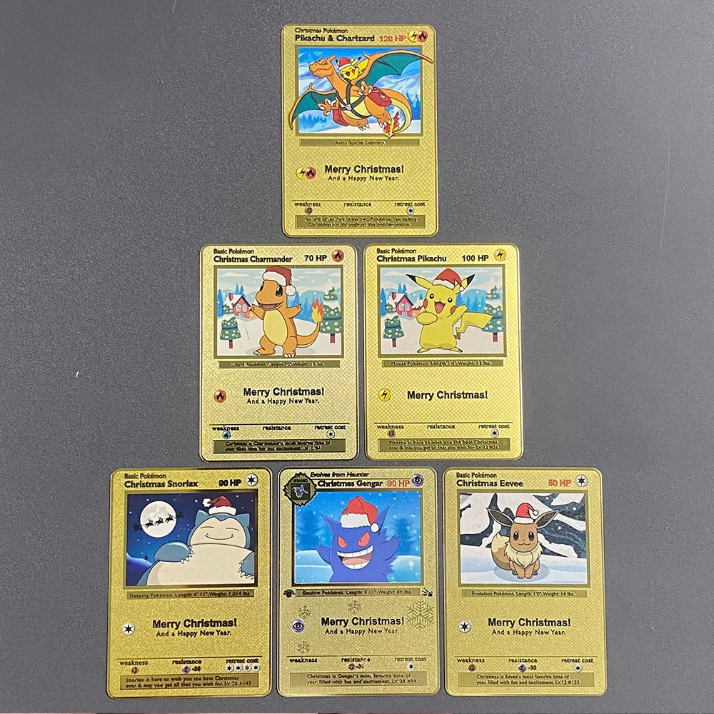 Pokemon Metall Karten Englisch Anime Pikachu Charizard Vmax GX V Buchstaben Spiel Sammlung Karte Kind