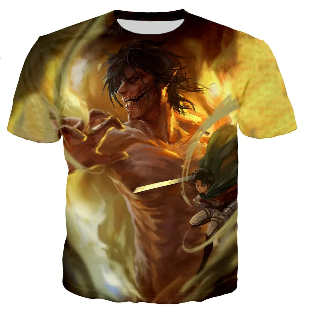Attack on Titan 3D Print T-Shirt – Casual Harajuku Streetwear
