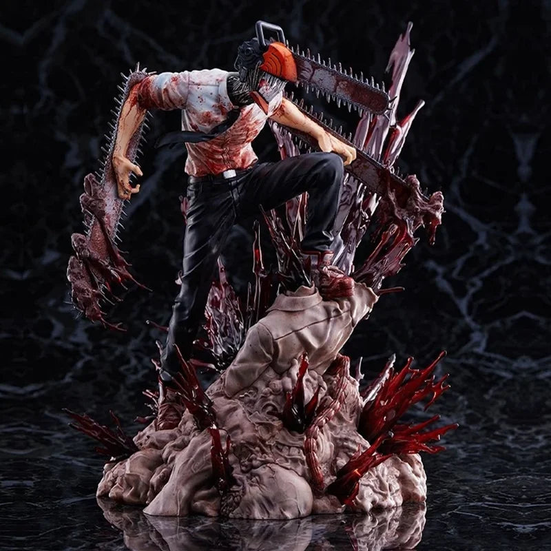 Chainsaw Man Denji & Pochita Figur – 18 cm PVC-Kampfmodell, Spielzeug und Sammlergeschenk-Skulptur
