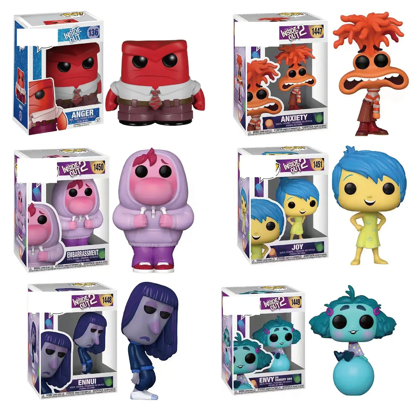 Inside Out2 Actionfigur Spielzeug Freude Wut Angst Ekel Modell Figuren