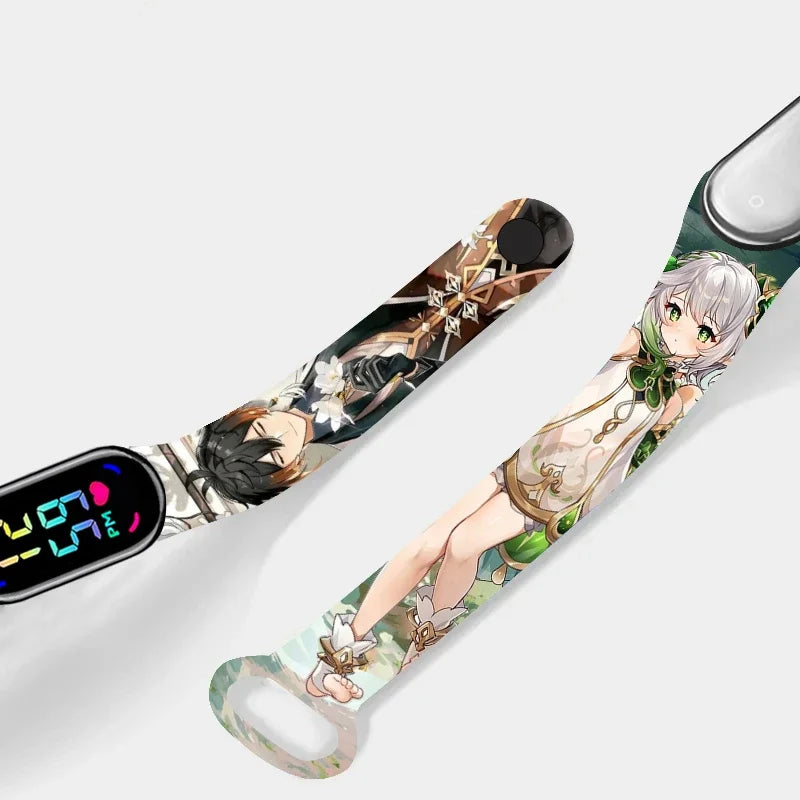 Pokémon & Demon Slayer LED-Uhr – Tanjirou & Nezuko Silikon-Touchscreen, wasserdicht, Sportgeschenk