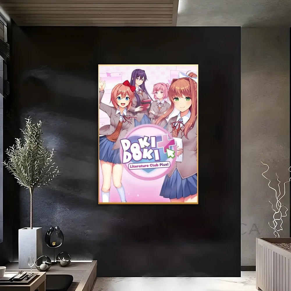Spiel Doki D-Doki L-Literatur Club Anime Poster Klebewand Kunst Home Decor