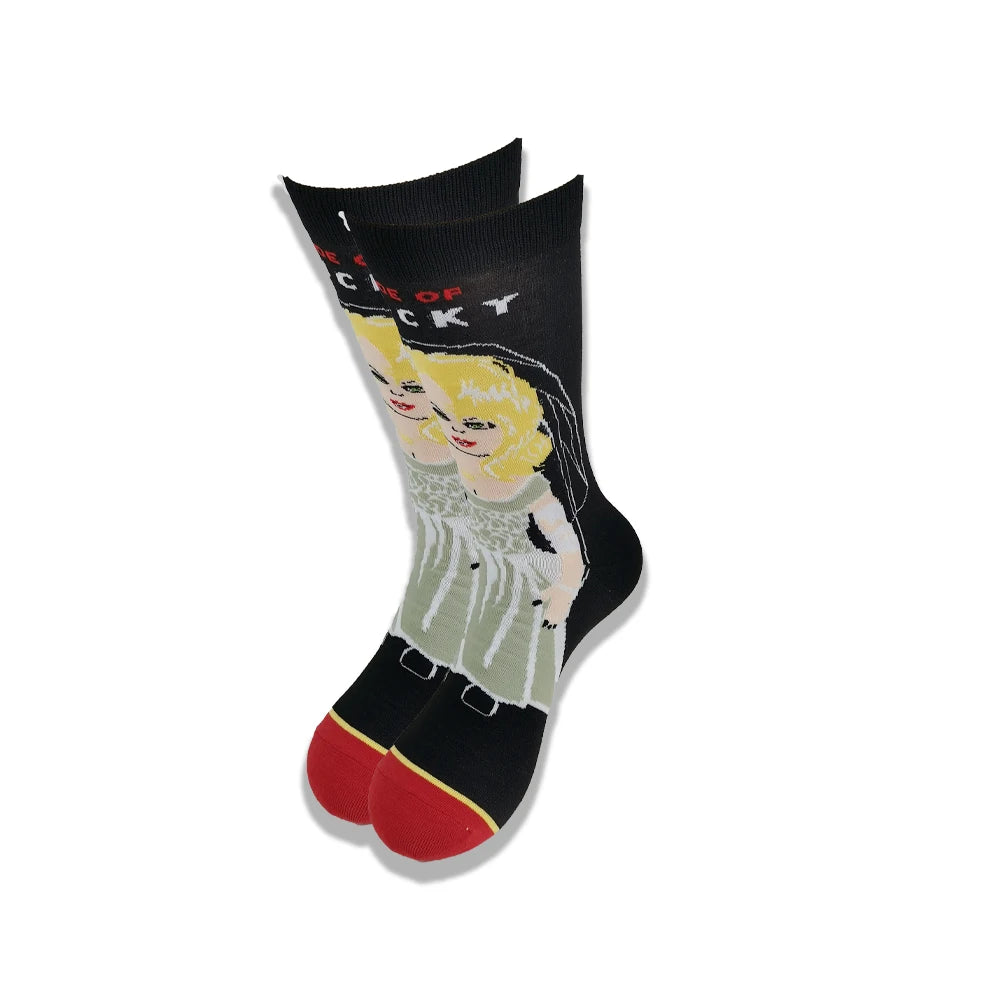 Lustige Socken mit Cartoon-Anime-Print – Personalisierter atmungsaktiver Baumwoll-Hip-Hop-Stil für Männer und Frauen
