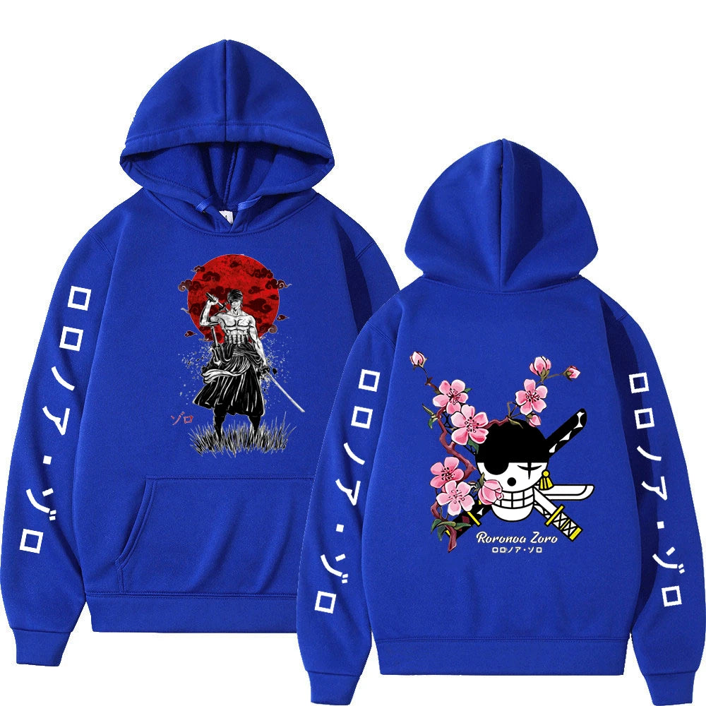 Unisex Japanischer Anime One Piece Hoodie Sweatshirt Lässige Mode Luffy Roronoa Zoro Sanji Harajuku Hoodies für Männer und Frauen