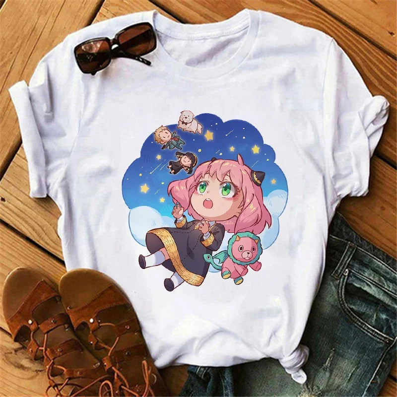 Anime Spy X Family T-Shirt Harajuku Fashion Women’s Short Sleeve O-Neck
