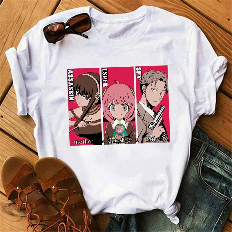Anime Spy X Family T-Shirt Harajuku Fashion Women’s Short Sleeve O-Neck