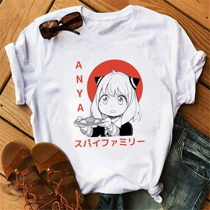 Anime Spy X Family T-Shirt Harajuku Fashion Women’s Short Sleeve O-Neck