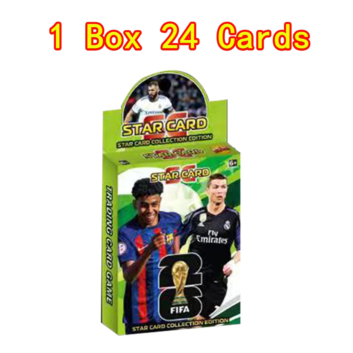 2025 New 24PCS Mini Messi Ronaldo Mbappe Neymar Cards LASER Collection Football Star Rare Game Toys