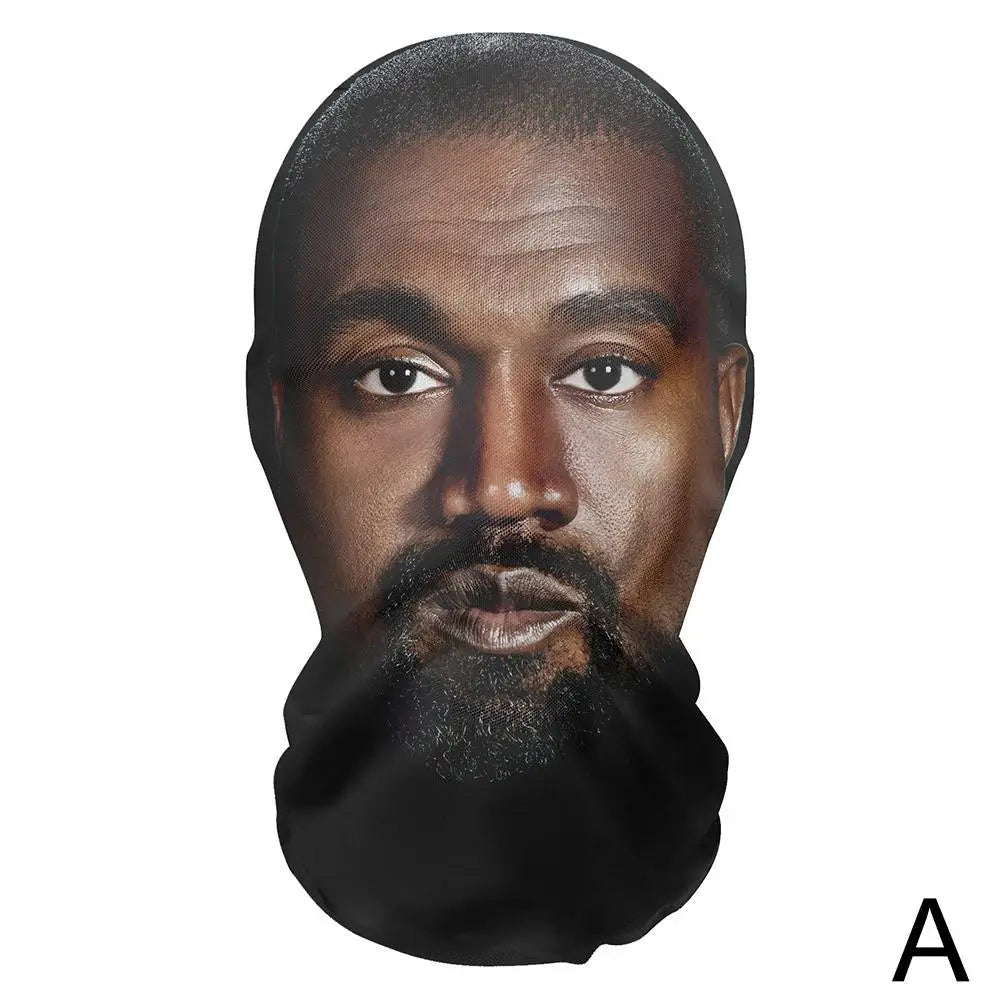 3D Kanye Gesichtsmaske Sturmhaube – Parodie-Streich-Kopfbedeckung für Hip Hop & Performance