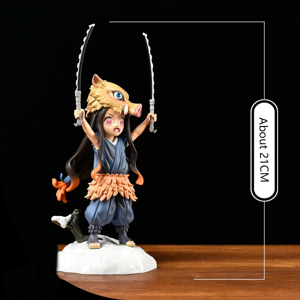 Dämonentöter Kimetsu No Yaiba 19CM Schweinekopf & Nezuko Anime-Figur – PVC-Modellspielzeug für Kinder