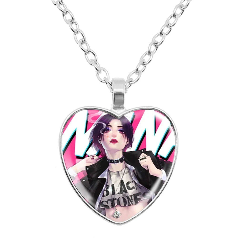 Halskette mit Glasherz von NANA Osaki, japanischer Anime – Modeschmuck und Taschenanhänger, Geschenk für Fans