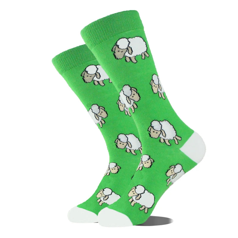 Design Ente Lustige Socken Männer Glücklich Musik Bier Zahn Panda Pinguin
