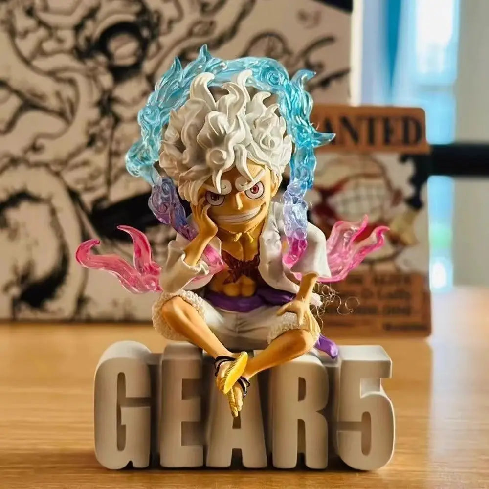 Figurine en PVC One Piece Luffy Gear 5 Nika de 10 cm – Mini jouet de collection animé