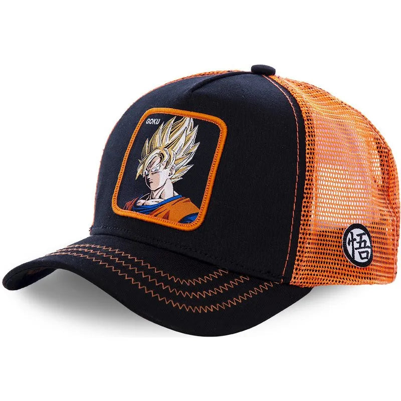 Hochwertige Dragon Ball Z Son Goku Baseballkappe – verstellbare Trucker-Mütze aus Baumwolle für Männer und Frauen