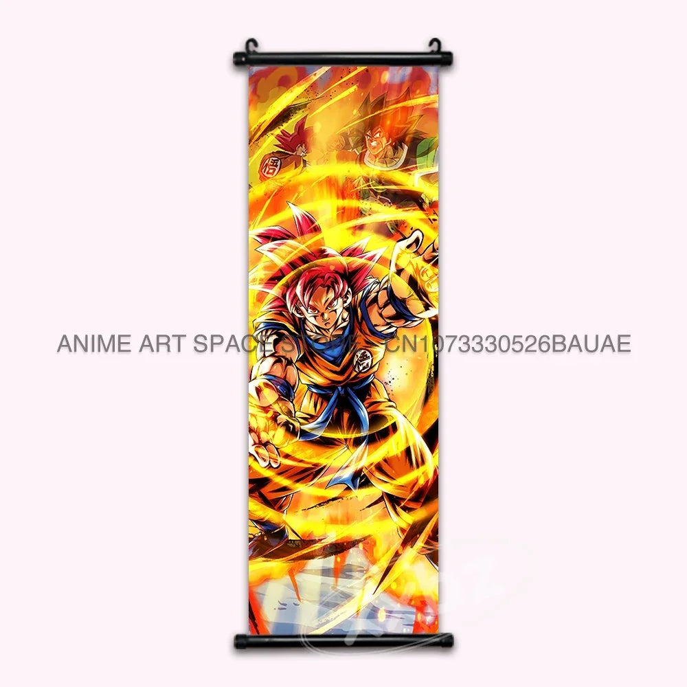 Dragon Ball Z Hanging Paintings Room Decorative Poster Anime Saiyan Scrolls Picture Wall Art
