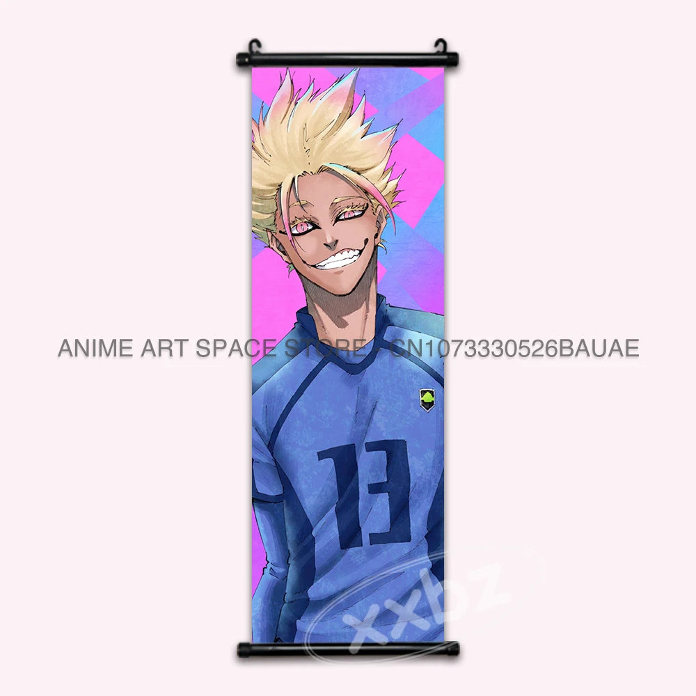 Blue Lock Hanging Painting Anime Poster Wall Art Canvas Scroll Home Decor