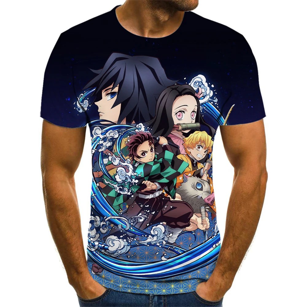 Demon Slayer 3D Print T-Shirt – Unisex Summer Fashion Casual Harajuku Streetwear
