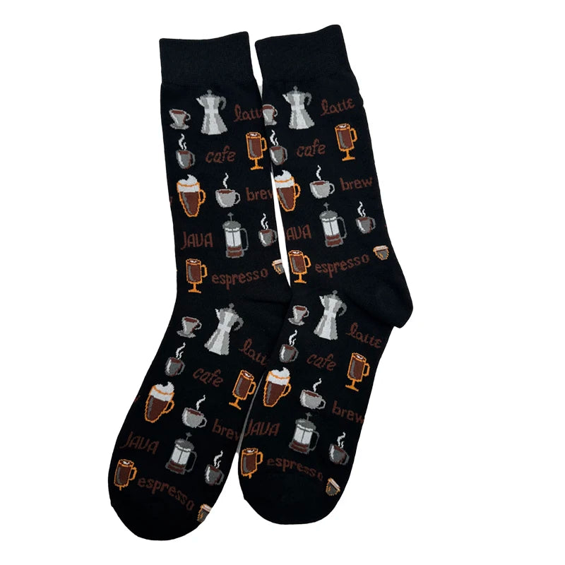 Lässige Socken – Lustiger Hai-, Bienen- und Enten-Cartoon-Druck, Harajuku-Skateboard-Stil