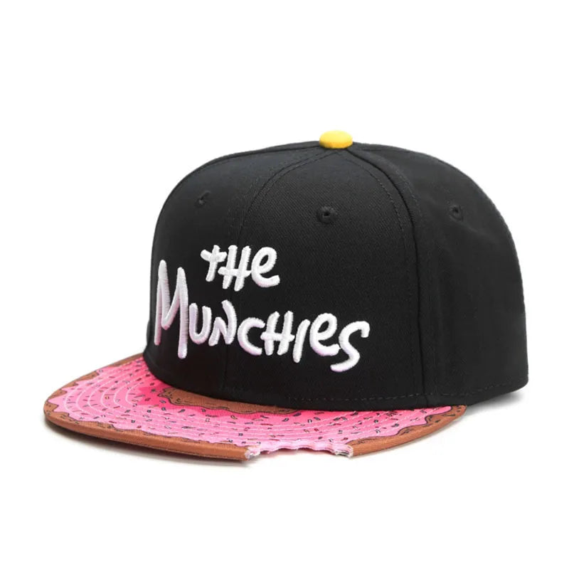 PANGKB Difuzed Cartoon Big Eyes Cookie Bite Snapback-Mütze – Verstellbare Outdoor-Sportkappe