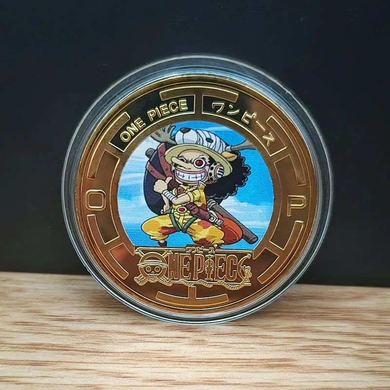 Anime One Piece Luffy Collectible Coins Commemorative Coins Cartoon Chopper Gold Toy