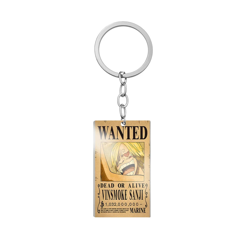 Anime One Piece Metal Keychain Accessories Cartoon Action Figures