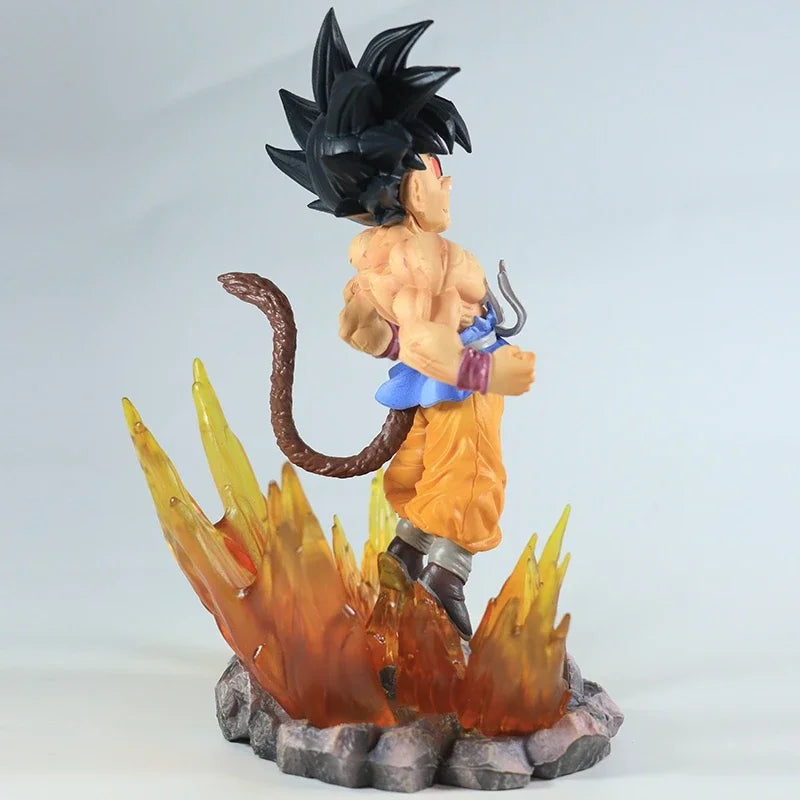 Figurine en PVC Super Four Goku aux cheveux noirs phosphorescents de la série Dragon Ball SHK Kai Ape No.2 de BANDAI 19 cm