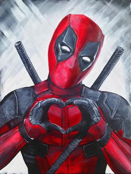 YOUQU Diamantmalerei Kunstfiguren Stickerei Kreuzstich „Deadpool“ Diamantmosaik Heimdekoration