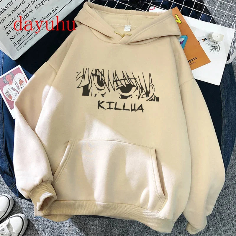 90er Hunter X Hunter Killua Zoldyck Teufelsauge Hoodie – Unisex Streetwear Sweatshirt, Kawaii Hisoka Manga Hoody