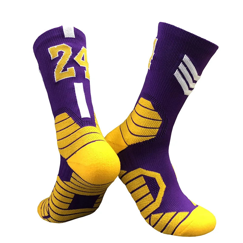 Chaussettes de basket-ball professionnelles Elite – Antidérapantes, épaisses et respirantes pour adultes et enfants