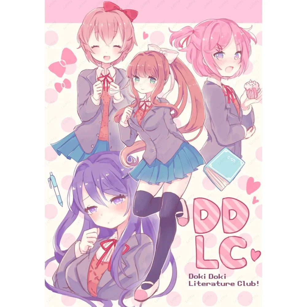 Spiel Doki D-Doki L-Literatur Club Anime Poster Klebewand Kunst Home Decor