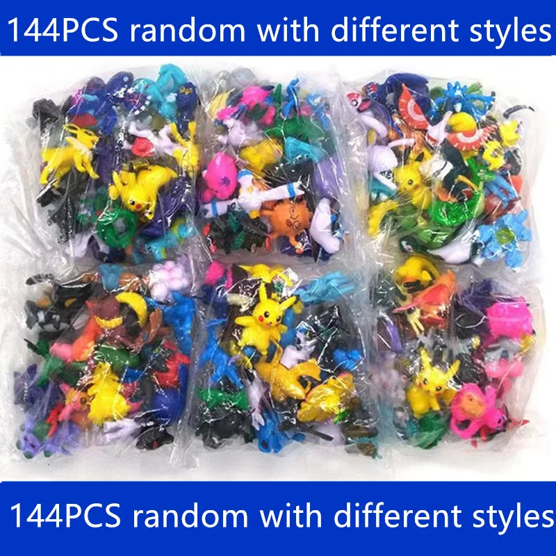 1-144 PCS Pokémon Gift Box – Christmas Action Figure Set with Genuine Pikachu & More Toys for Kids
