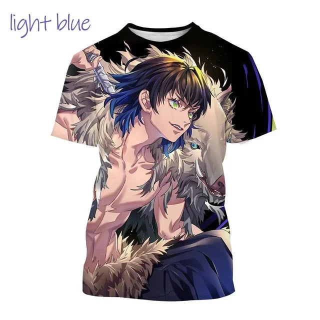 Demon Slayer 3D Print T-Shirt New Anime Fashion Harajuku Casual Street Tee