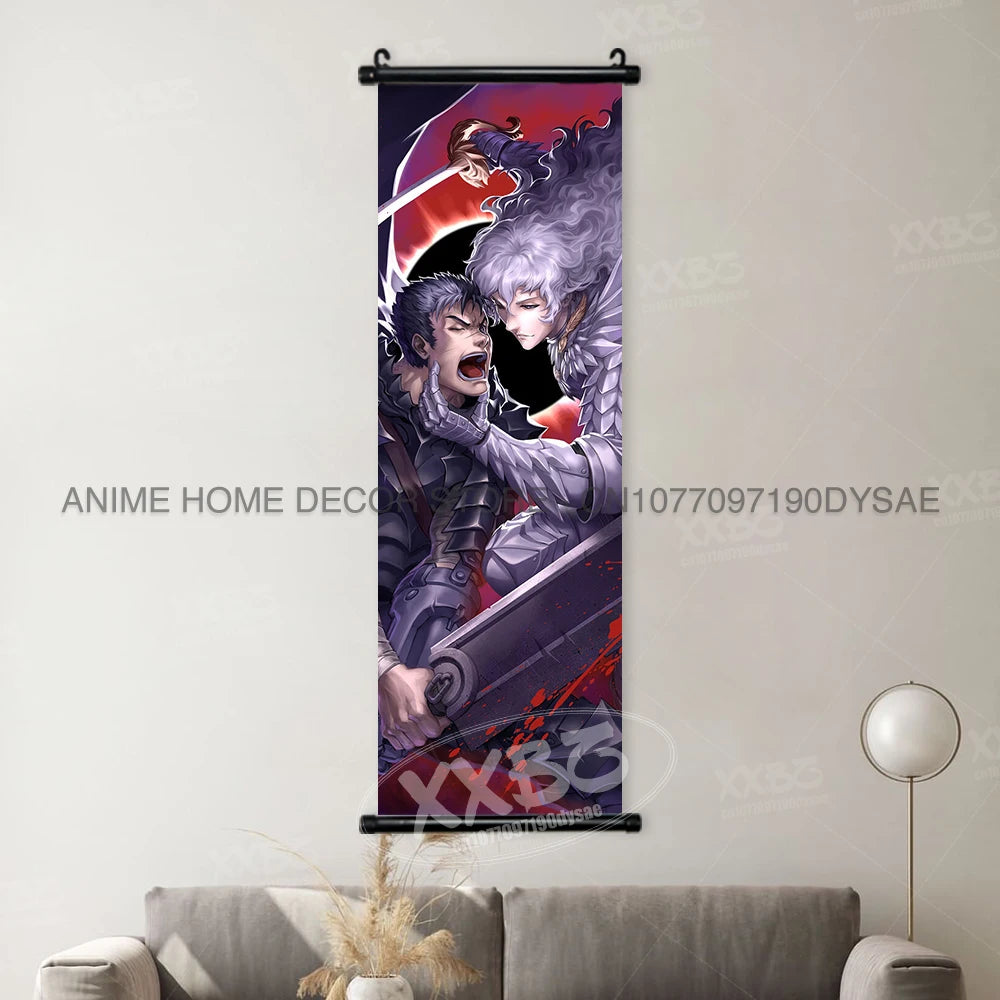 Berserk Poster Black Swordsman Wall Artwork Scrolls Anime Home Decoration