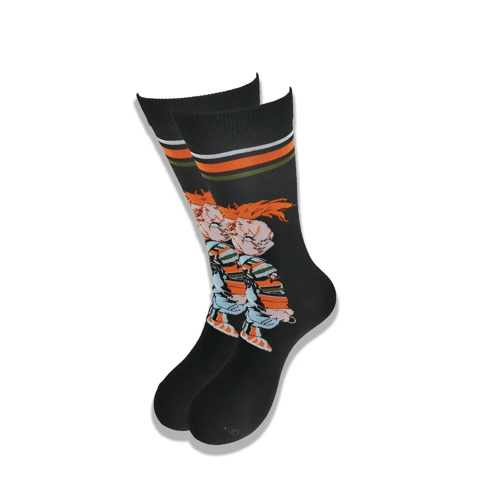 Lustige Socken mit Cartoon-Anime-Print – Personalisierter atmungsaktiver Baumwoll-Hip-Hop-Stil für Männer und Frauen